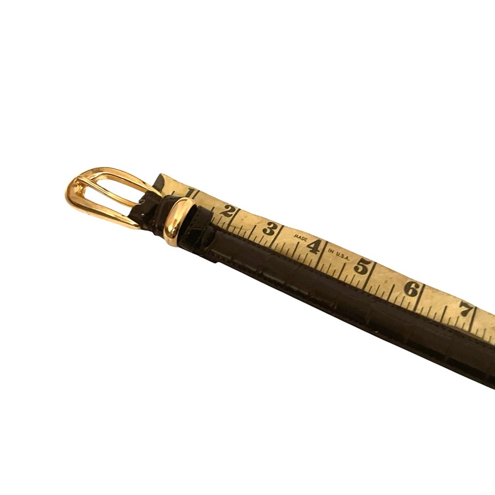 Unbranded Women’s Brown Croc Pattern Leather Belt Approx 31”-32” to middle hole - Picture 8 of 9